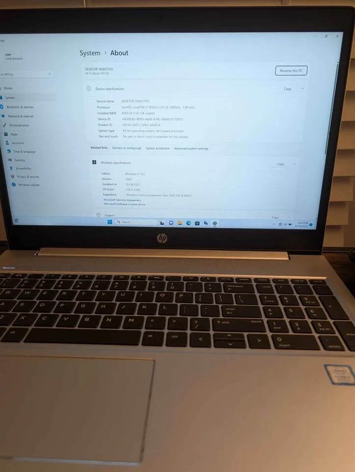 HP ProBook 450 G4 – i7 8th Gen / 8GB / 256GB SSD / Nvidia – 15.6 image indicator(8)