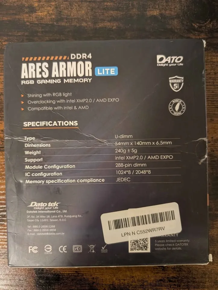 DATO 32GB - 16GB x2 DDR4 RGB RAM (3200MHz) image indicator(2)