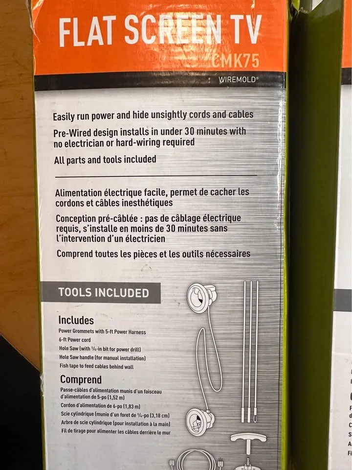 In- wall cord & cable power kit image indicator(4)