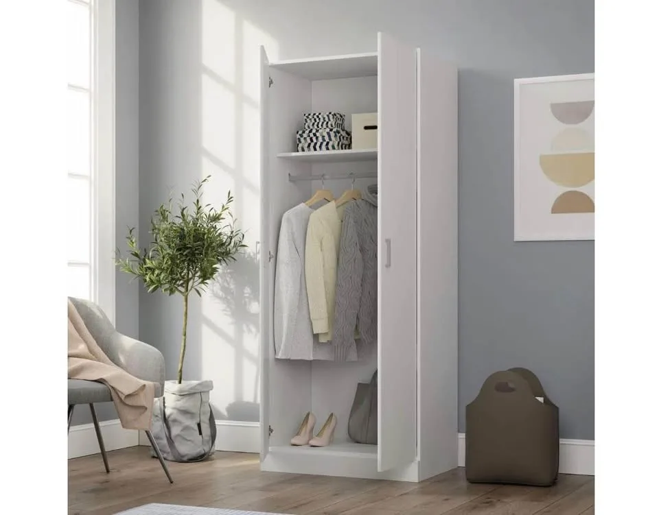 Brand New White Two Door Wardrobe image indicator(3)