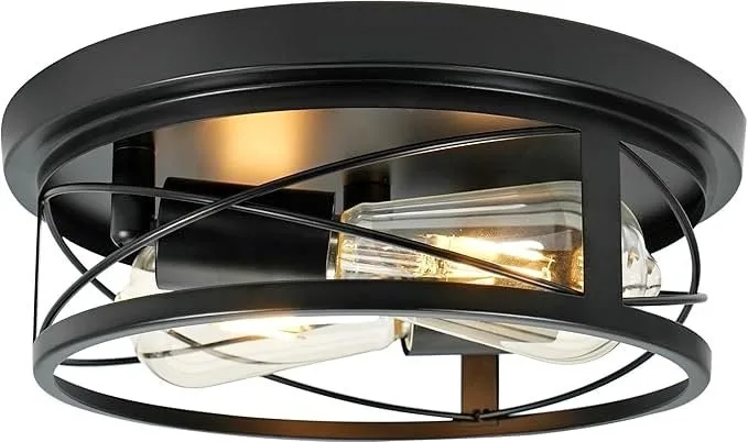 Farmhouse Ceiling Light Fixture - Black Dimmable #Cleanout