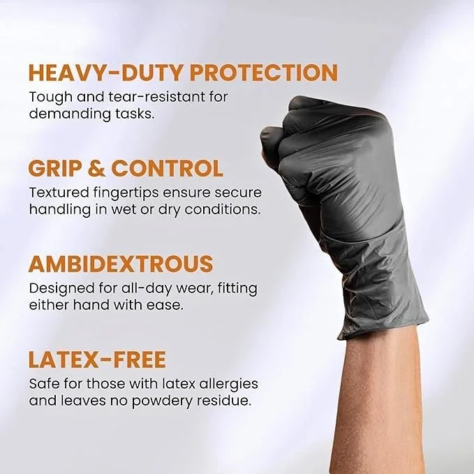 Black Nitrile Gloves, Medium, 100-pc #Cleanout
