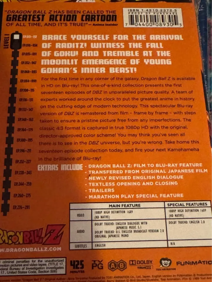 Dragonball Z Blu-Ray level 1.1 & 1.2. 34 episodes! New! image indicator(5)