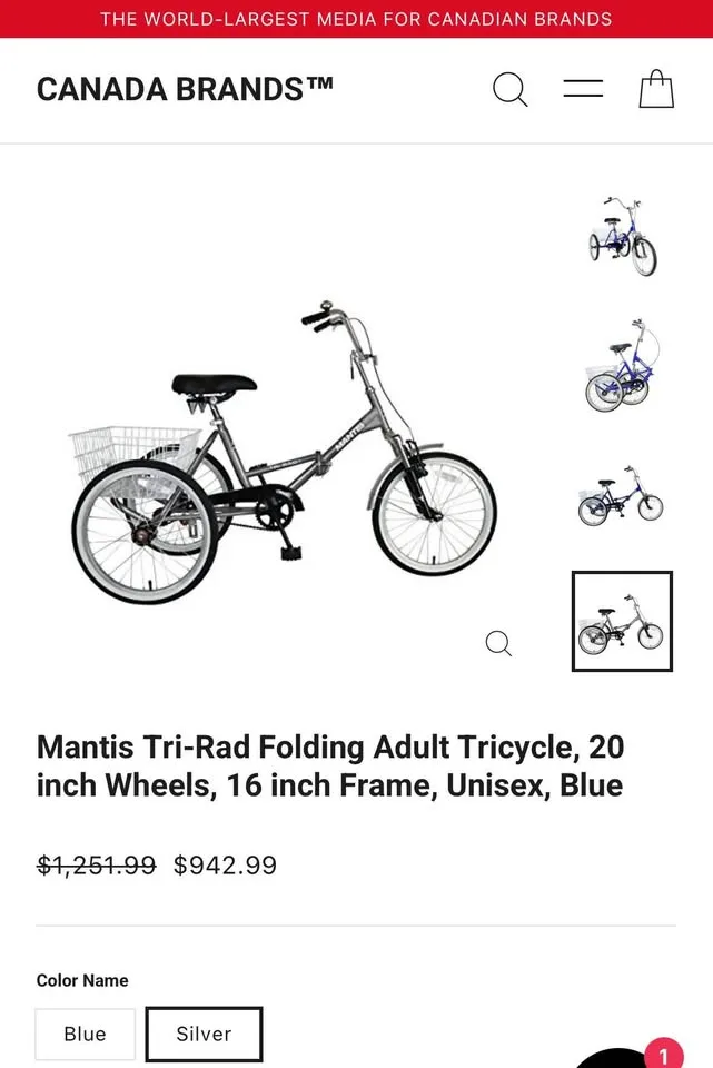 Mantis Tri-Rad Folding Adult Tricycle/Trike image indicator(7)