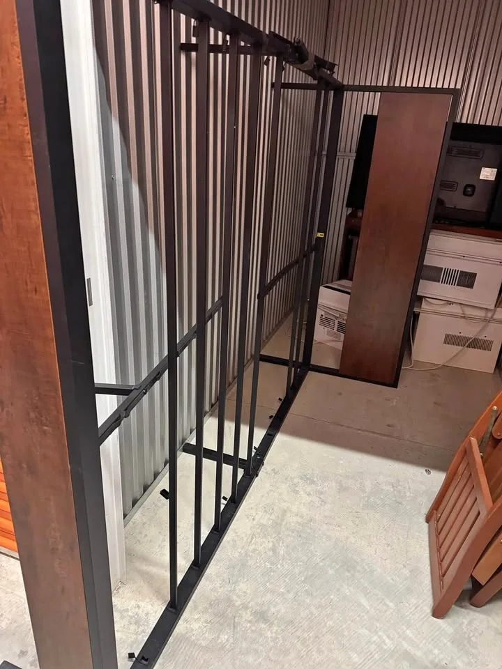 Wood and metal platform Queen size bed frame