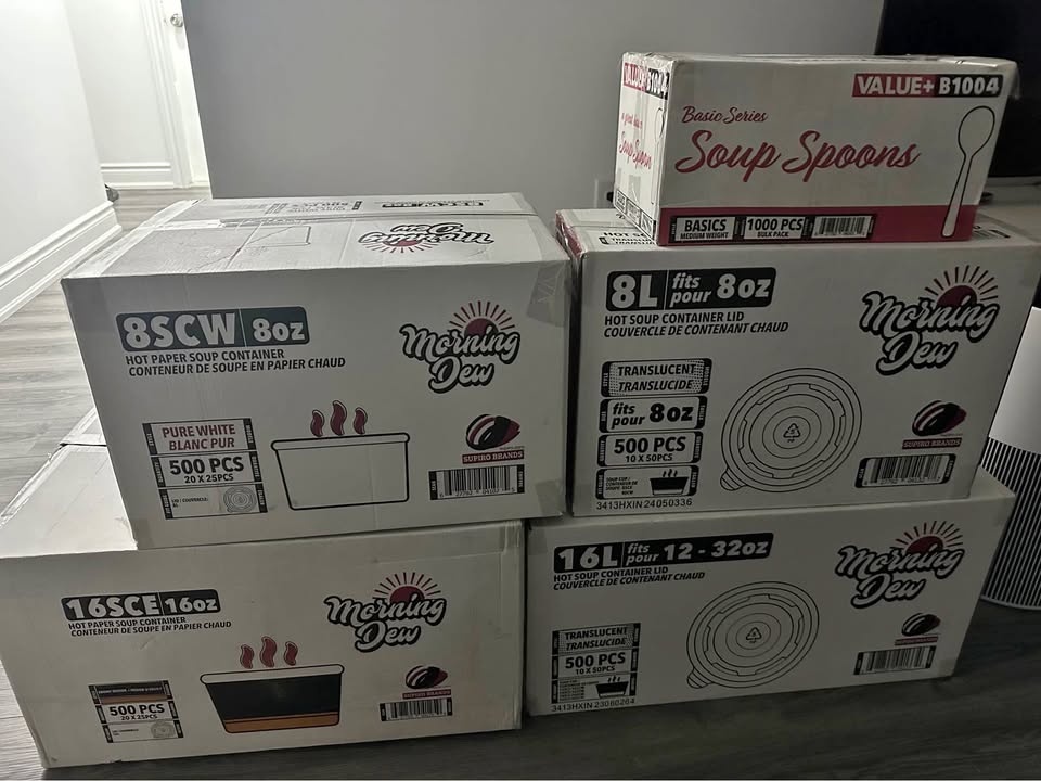 BULK LOT - Commercial Grade Disposable Soup Containers & Spoons