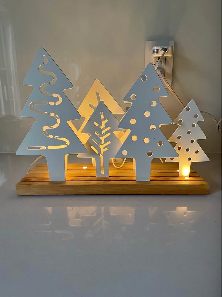LED Illuminated Forest Scene Wooden Modern Christmas Tree