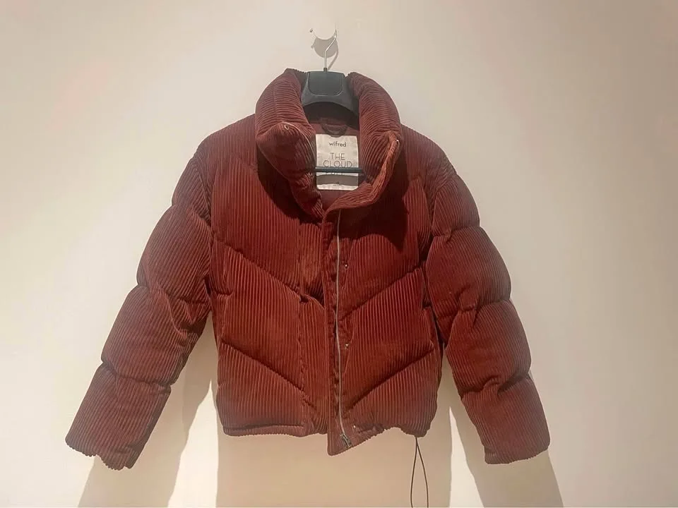 Wilfred The Cloud Puff Winter Coat Burgundy Corduroy XS