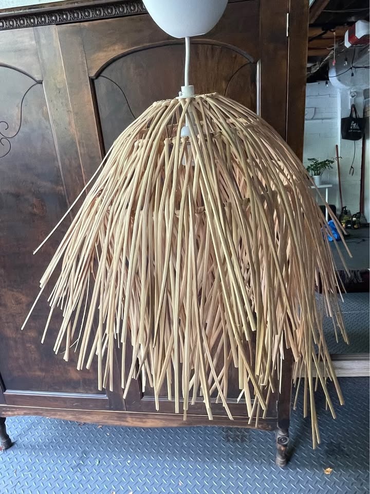 🌾 Handmade Natural Rattan Pendant Light - photo 2