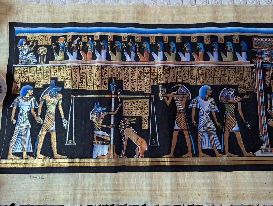 Authentic Large Egyptian Papyrus – “Weighing of the Heart” image indicator(2)