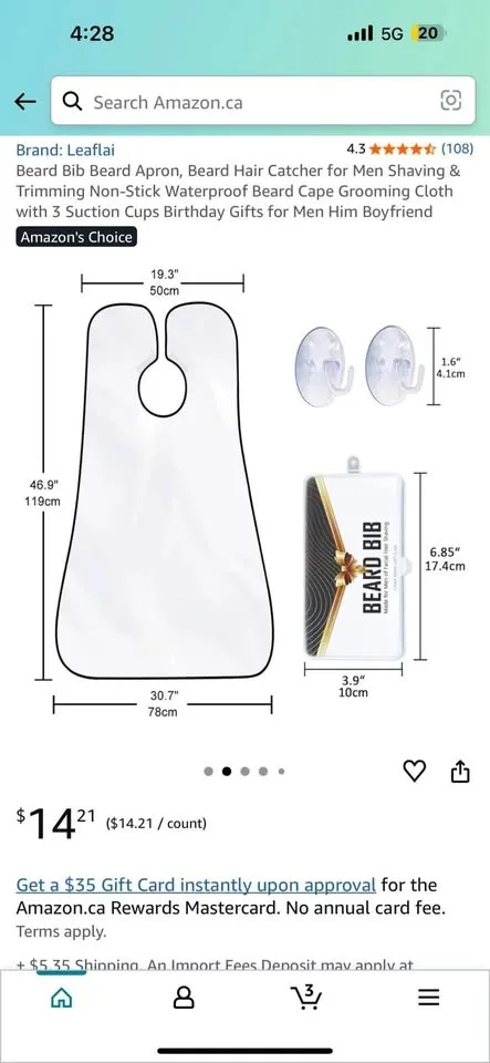 Beard Apron, Beard Hair Catcher for Men Shaving image indicator(2)