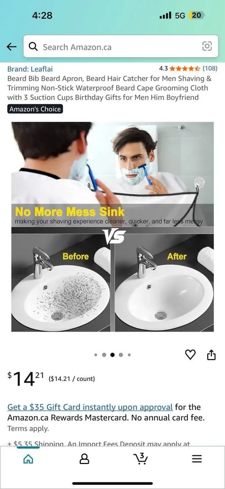 Beard Apron, Beard Hair Catcher for Men Shaving image indicator(4)