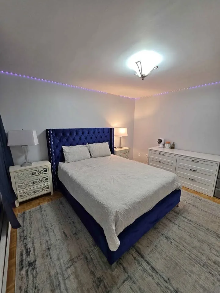 Queen velvet bed frame