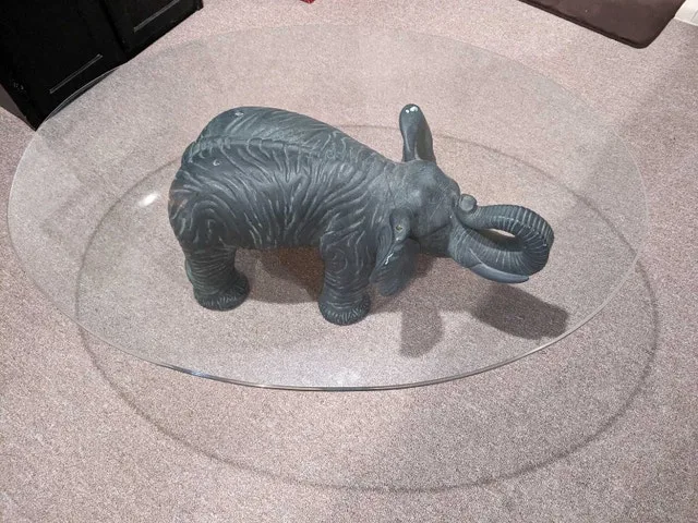 Elephant sculpture table