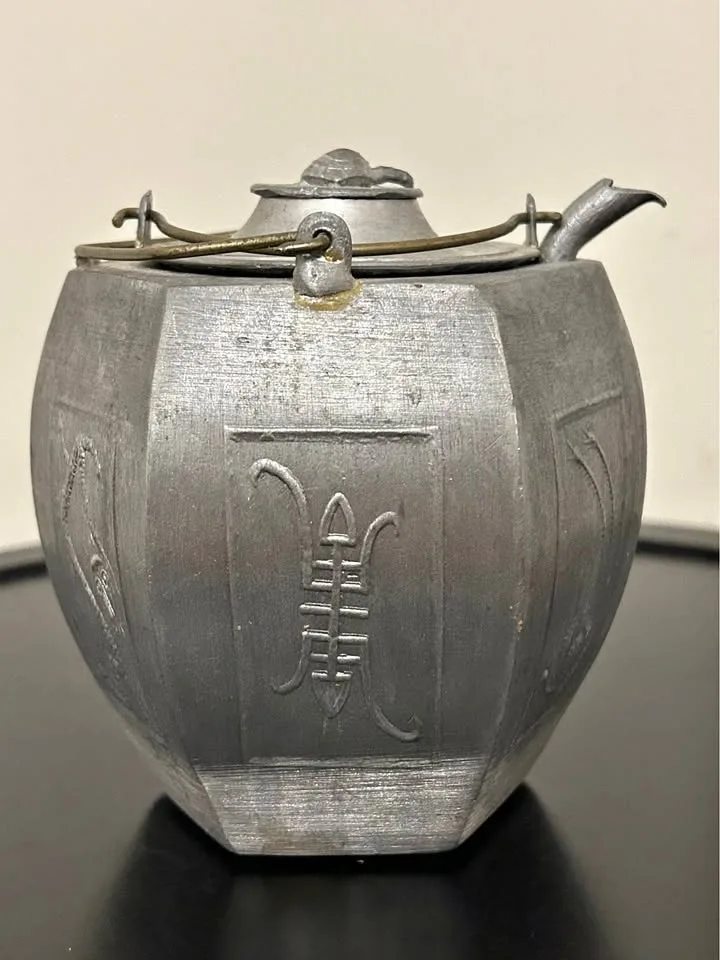 Vintage Japanese Tin Teapot / Sake Pot #Cleanout