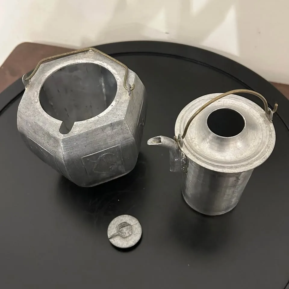 Vintage Japanese Tin Teapot / Sake Pot #Cleanout image indicator(7)