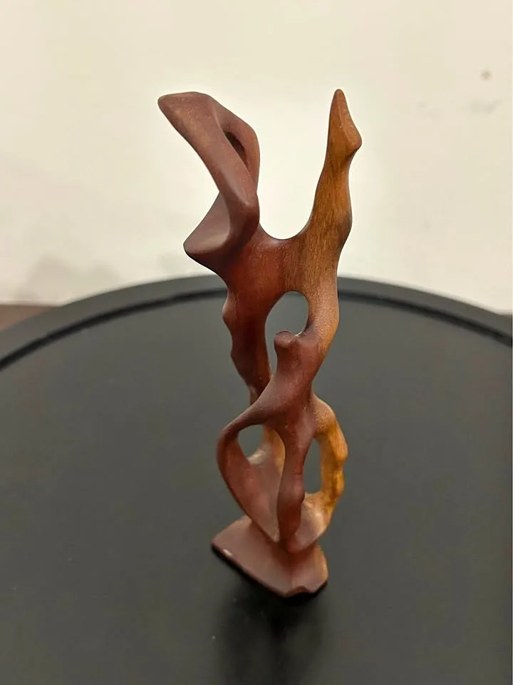 Abstract Wood Sculpture – MCM Art 6,5” tall #Cleanout