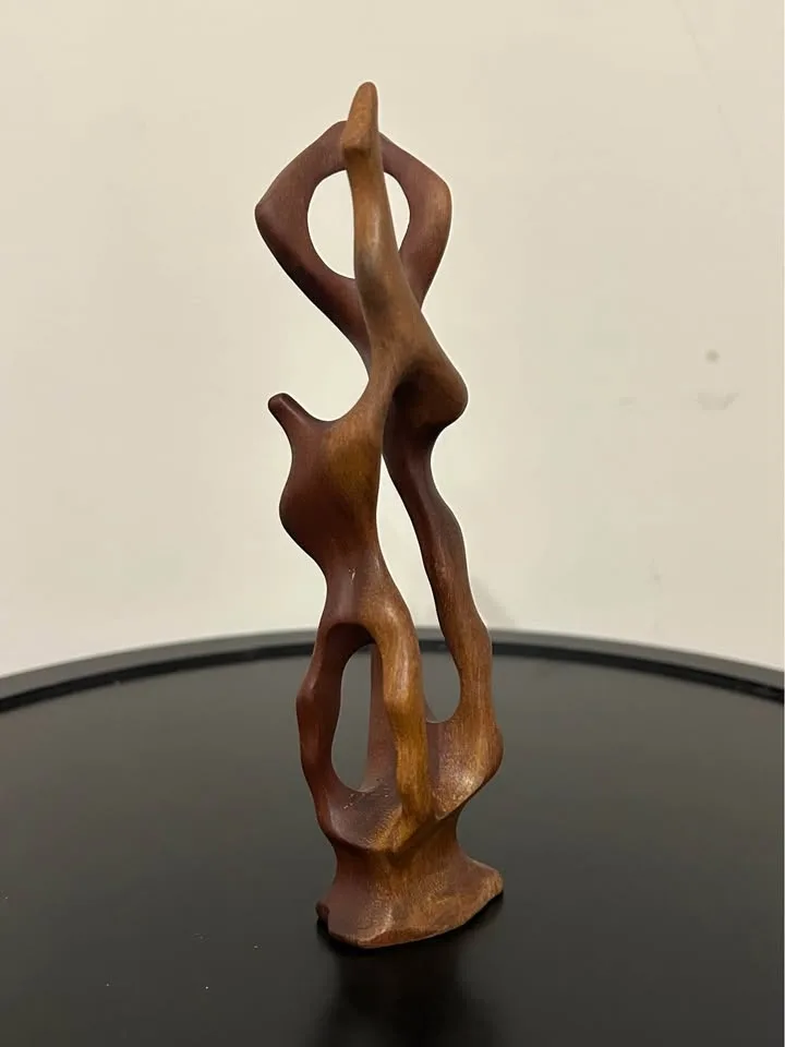 Abstract Wood Sculpture – MCM Art 6,5” tall #Cleanout image indicator(2)
