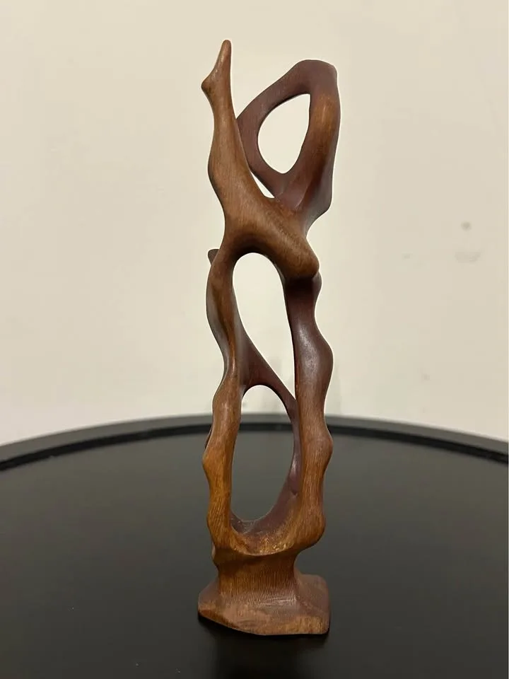 Abstract Wood Sculpture – MCM Art 6,5” tall #Cleanout image indicator(3)