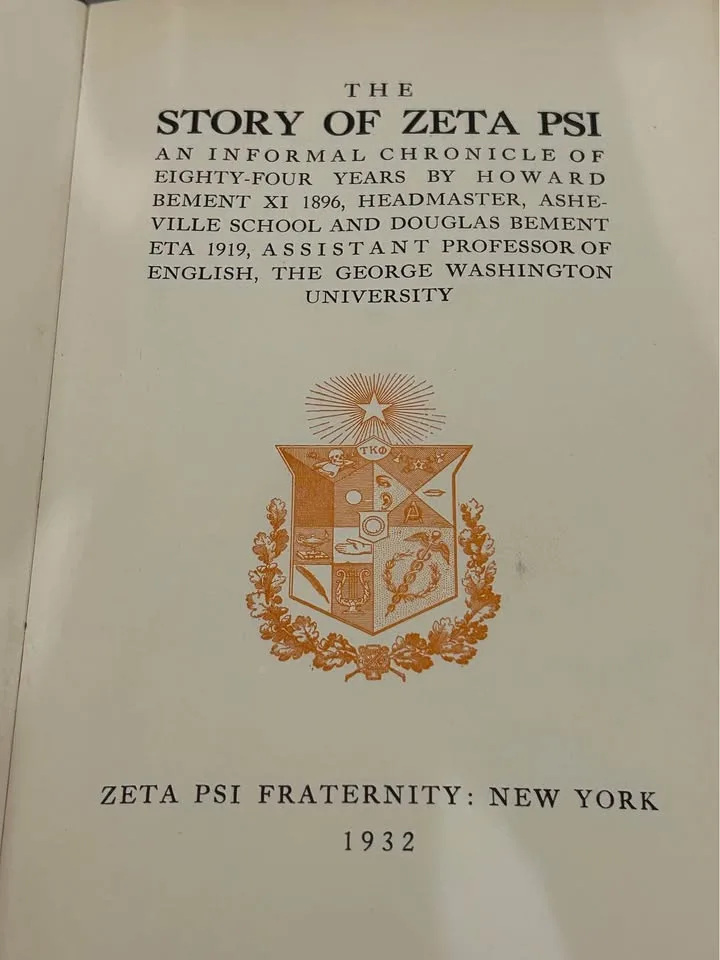 Vintage 1932 “The Story of Zeta Psi” Book #Cleanout image indicator(3)