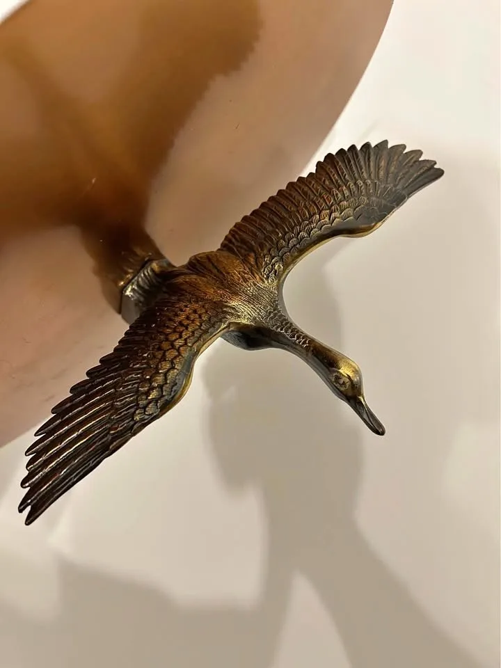 Vintage Brass-Coloured Metal Flying Duck #Cleanout