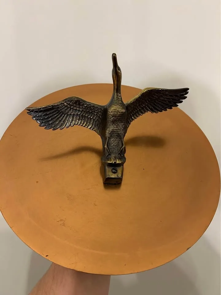 Vintage Brass-Coloured Metal Flying Duck #Cleanout image indicator(4)