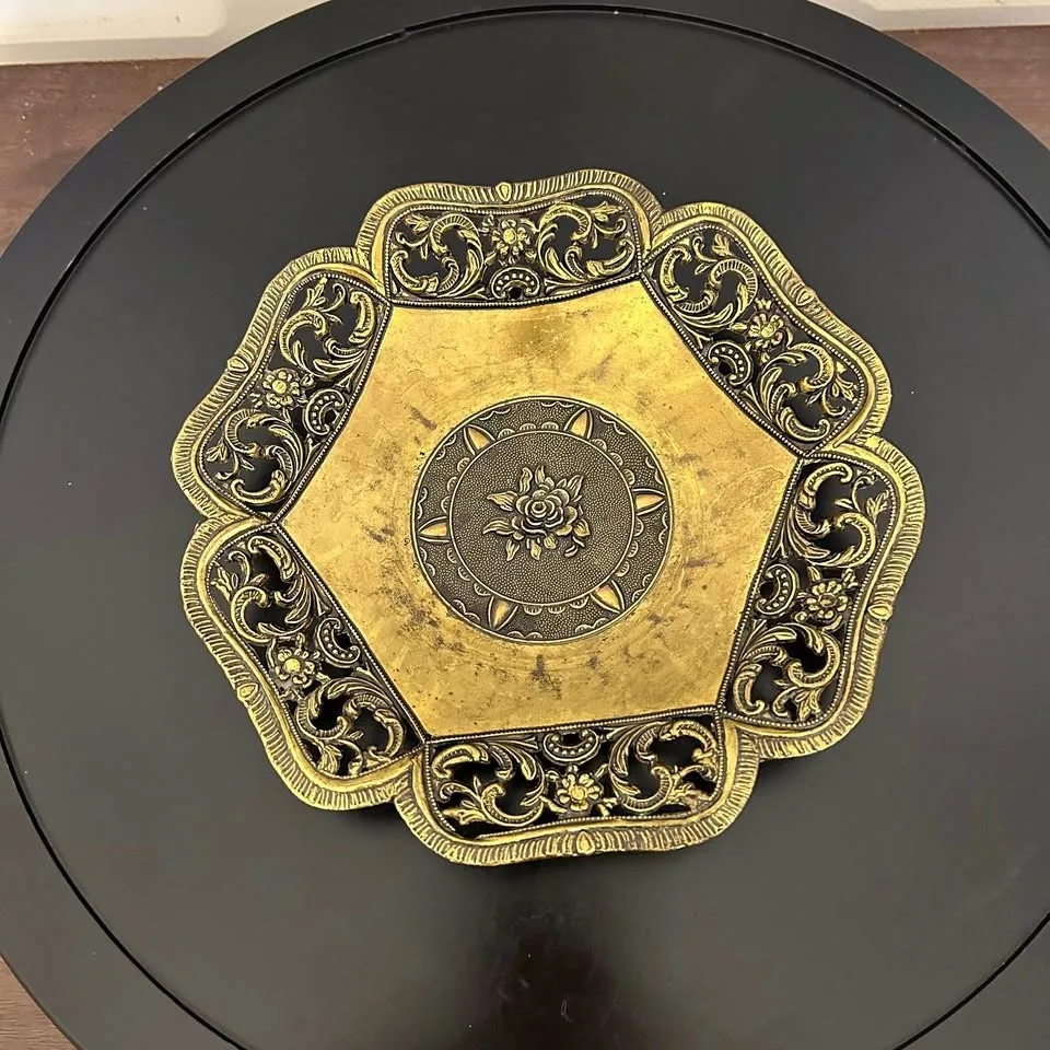 Vintage Italian Brass Decorative Plate #Cleanout