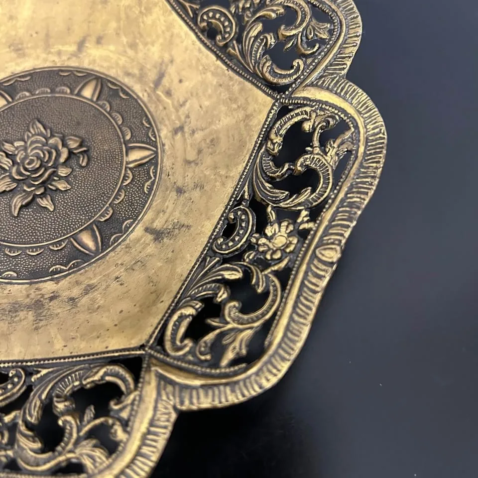 Vintage Italian Brass Decorative Plate #Cleanout image indicator(3)