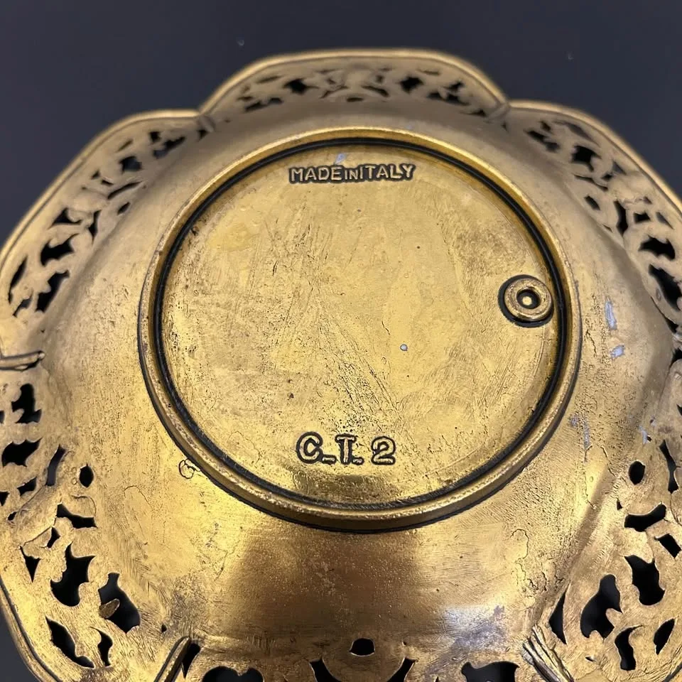 Vintage Italian Brass Decorative Plate #Cleanout image indicator(5)