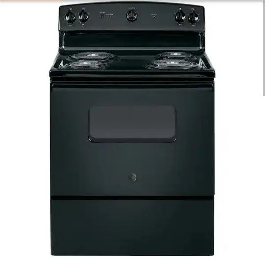 30 in. 4 Burner Electric Range - Black