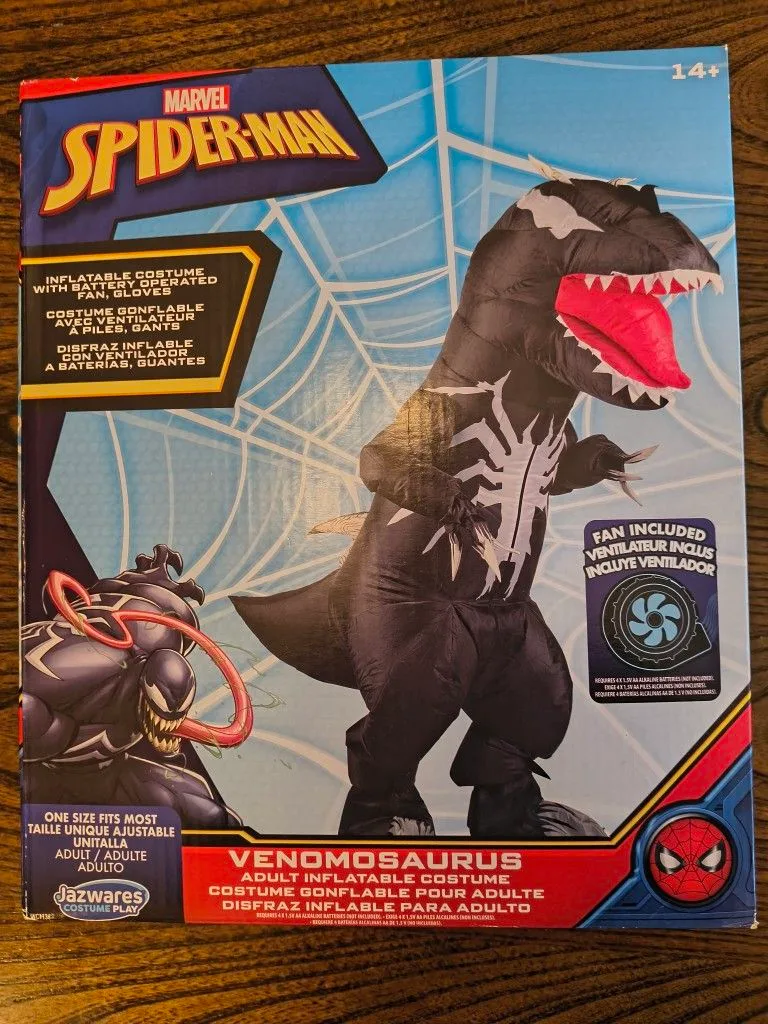 Adult Marvel Venom Dinosaur Costume Brand New