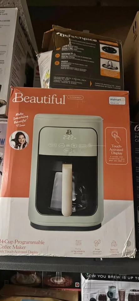 Beautiful Drew Coffee Maker, 14-Cup, Touch Display, Programmable