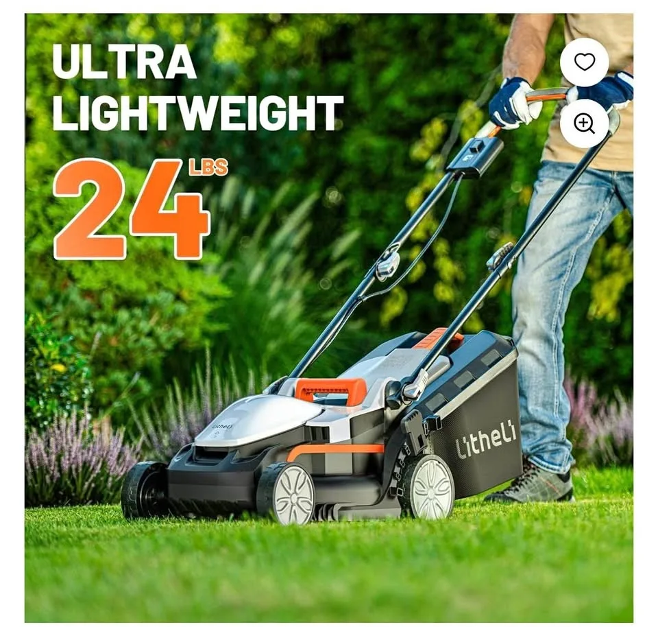 Litheli Cordless Lawn Mower, U20 Series 20V Electric...