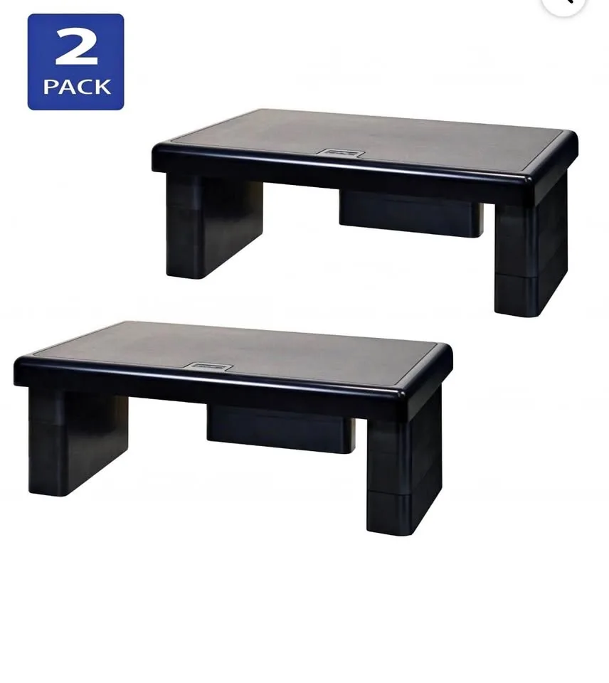 DAC Stax Monitor Riser/Laptop Stand, Black, 2 Pack
