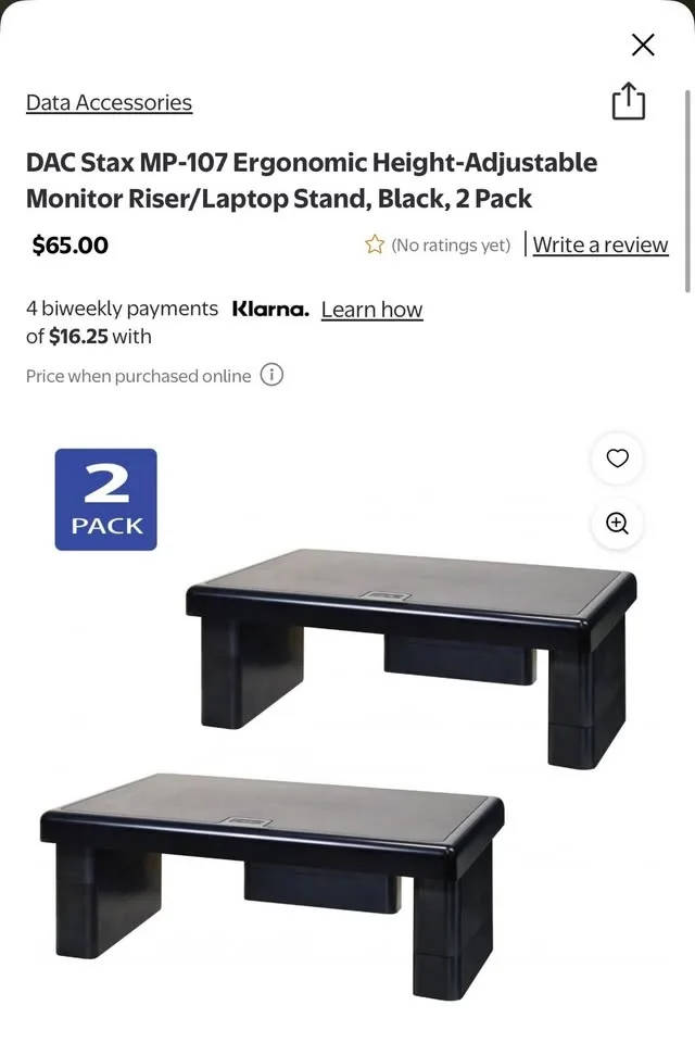 DAC Stax Monitor Riser/Laptop Stand, Black, 2 Pack image indicator(3)