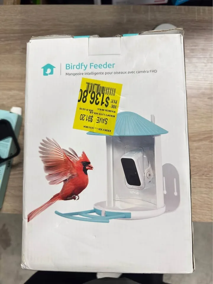 Birdfy Smart Bird Feeder with Camera - 1.5 lb Capacity, Blue