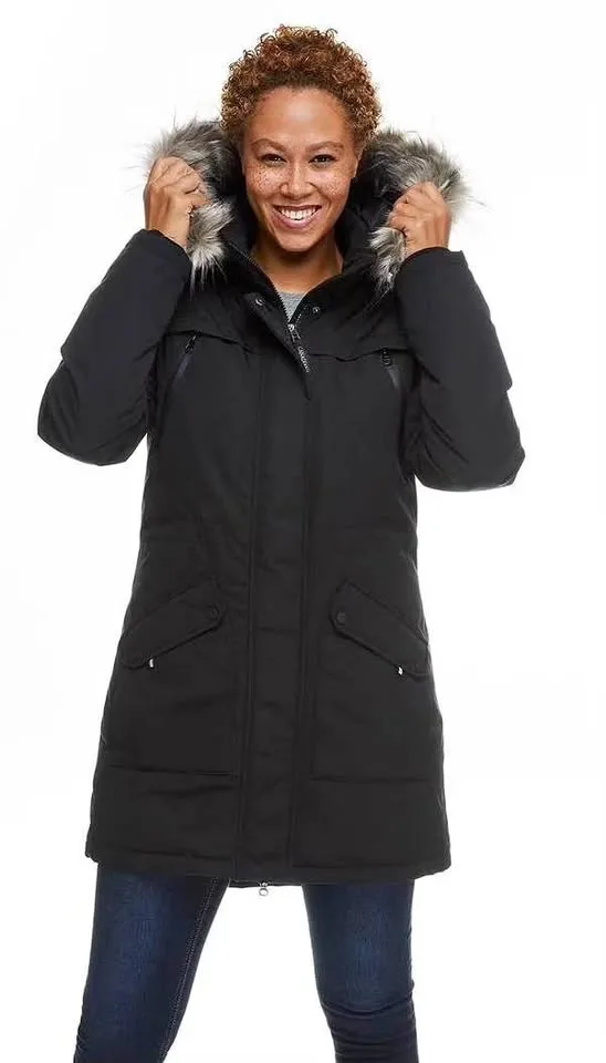 Canadiana Women's Parka Jacket - Black, Small #Cleanout