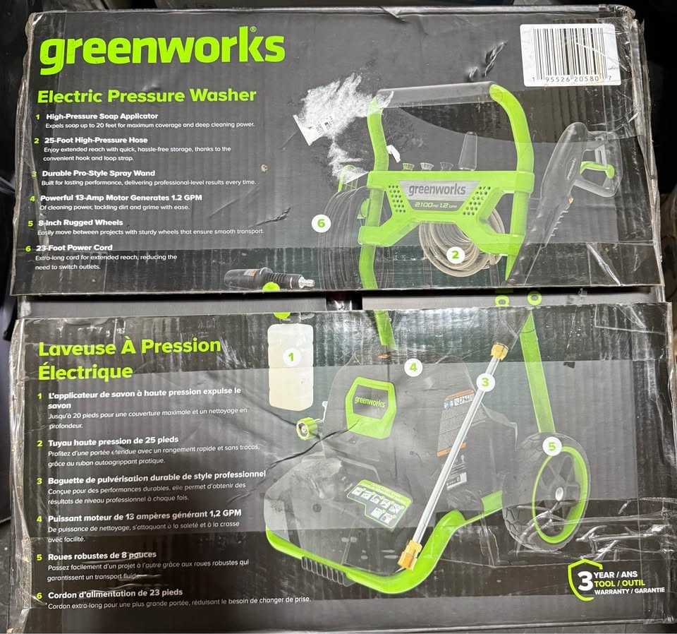 NEW Electric Pressure Washer Greenworks 2100 PSI - photo 2