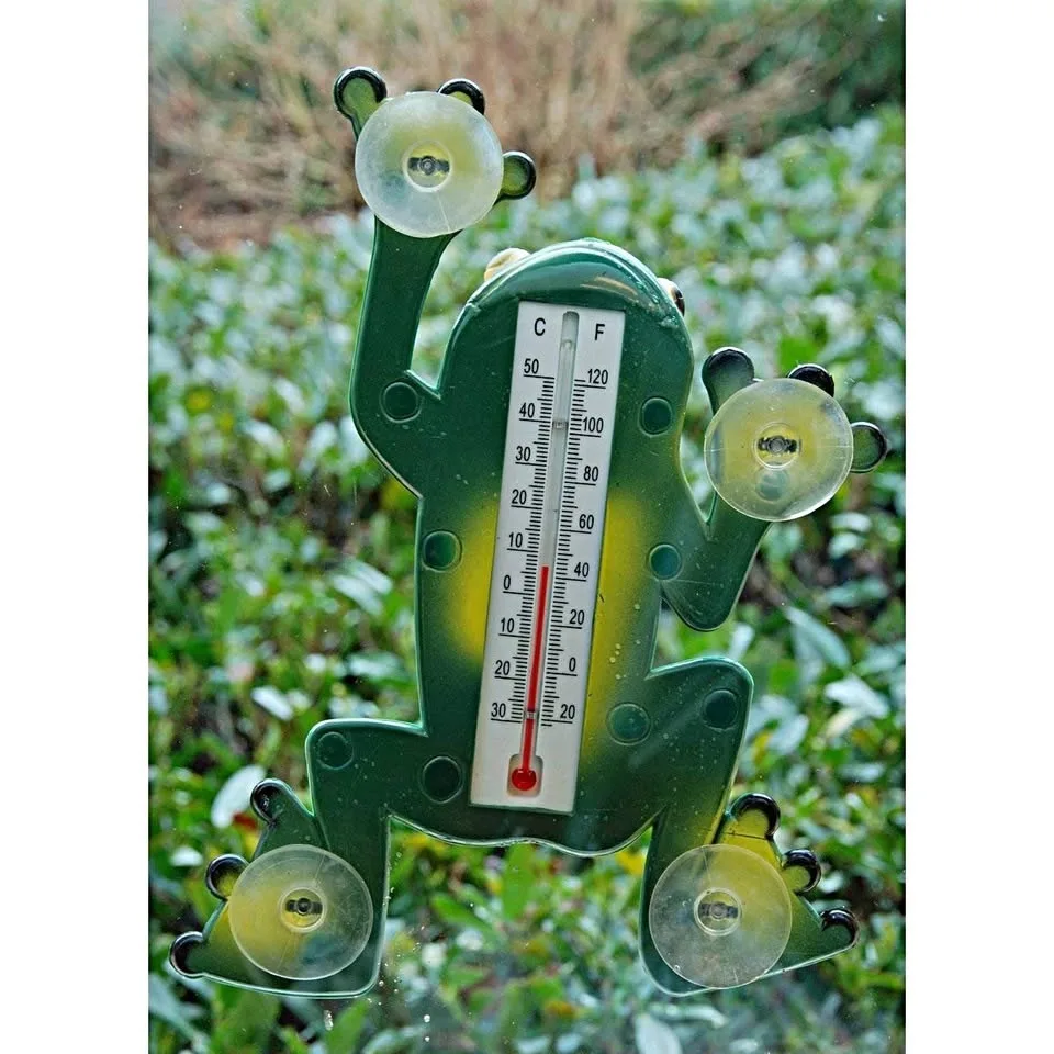 Frog Shape Window Thermometer with Suction Cups Indoor Outdoor