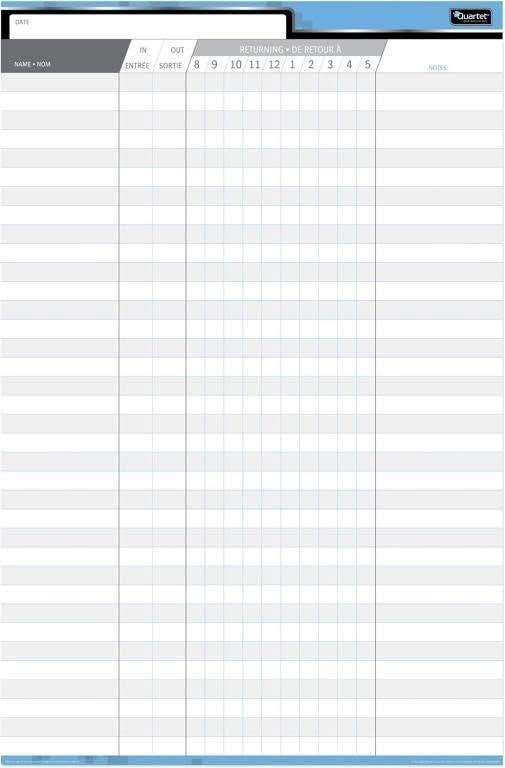 Quartet In/Out Board, 36 Names, Magnetic, 24 x 36 Inches - photo 3