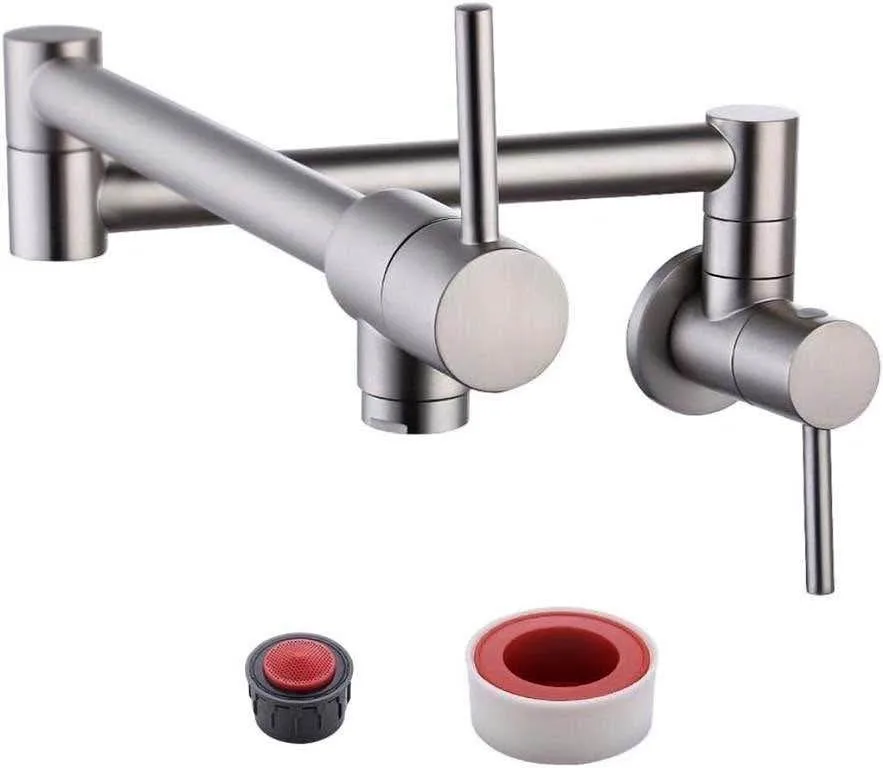 KES Kitchen Pot Filler Folding Faucet Brass Double Joint