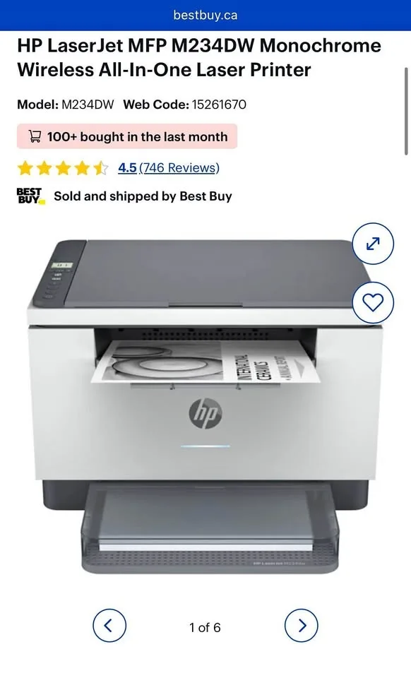 HP LaserJet MFP M234DW Wireless All-In-One Laser Printer