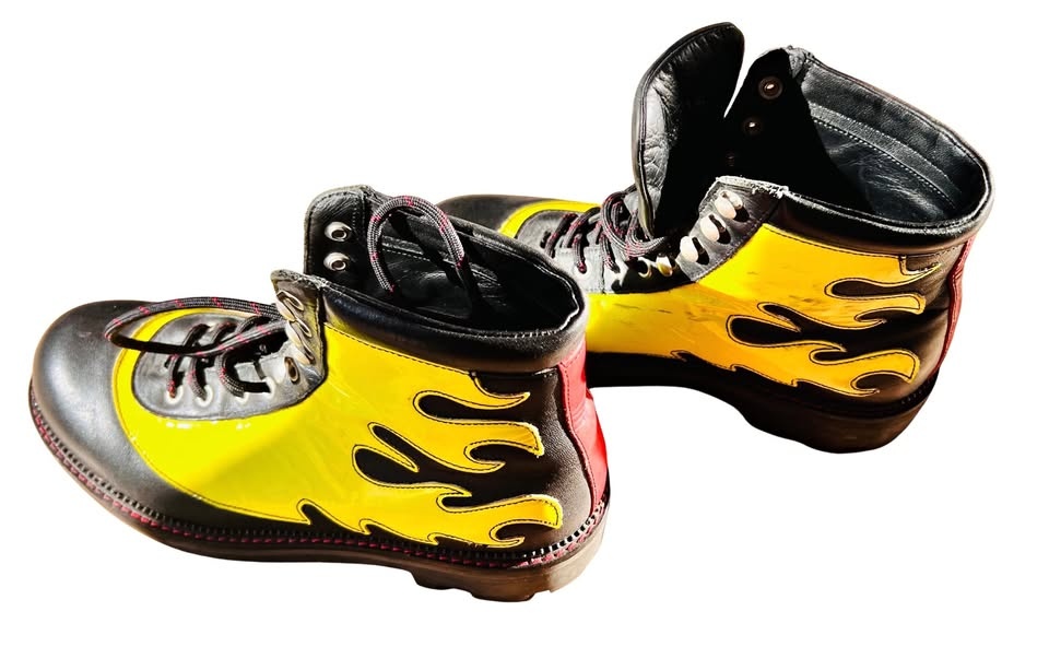 Fluevog 7th Heaven Pyro Boots Flames 🔥 Size 8