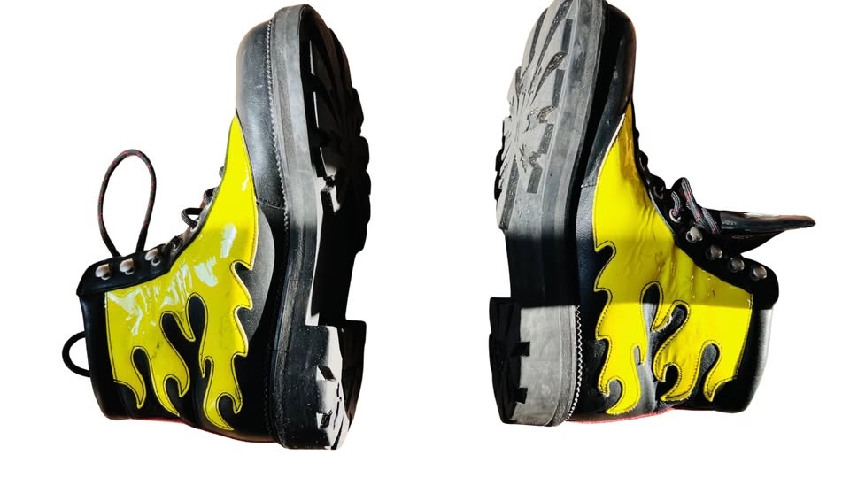 Fluevog 7th Heaven Pyro Boots Flames 🔥 Size 8 - photo 3