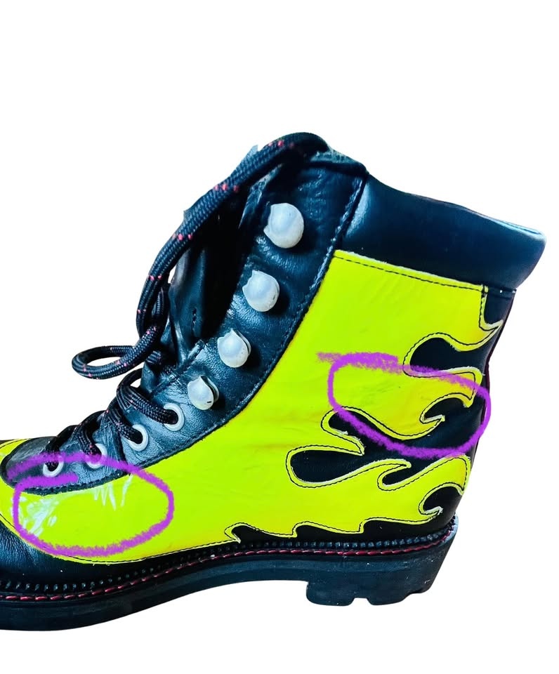 Fluevog 7th Heaven Pyro Boots Flames 🔥 Size 8 - photo 5