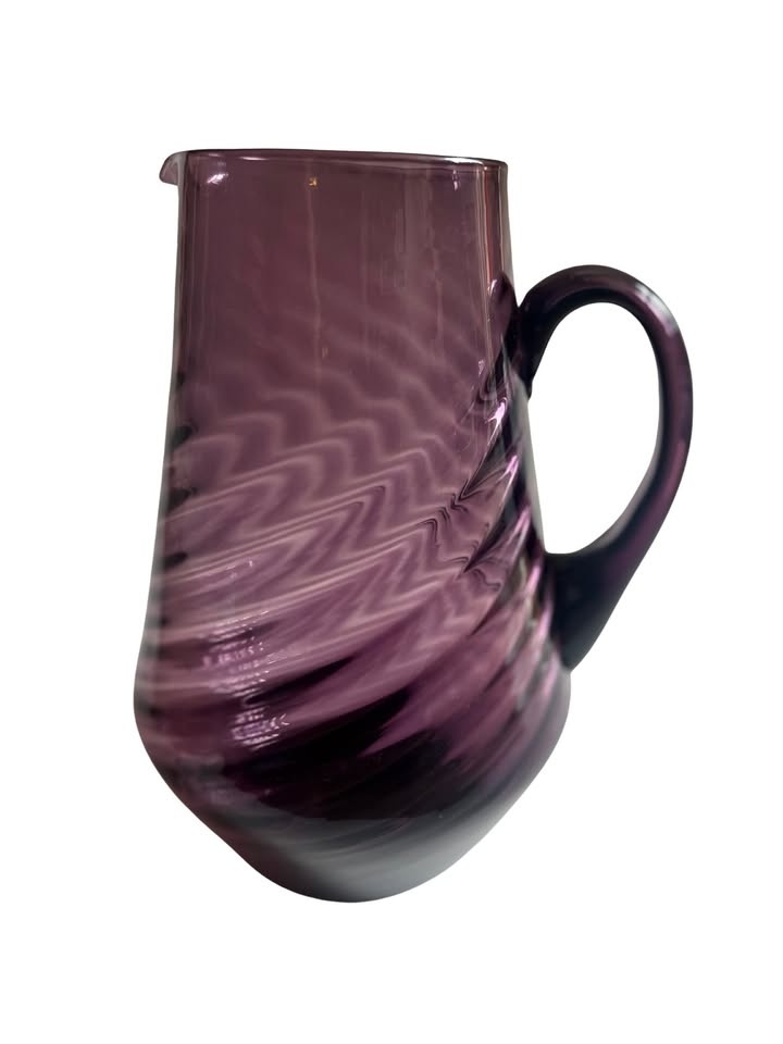 Vintage Amethyst Swirled Glass Jug 1950s-70s - $75