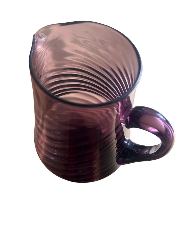 Vintage Amethyst Swirled Glass Jug 1950s-70s - $75 - photo 3