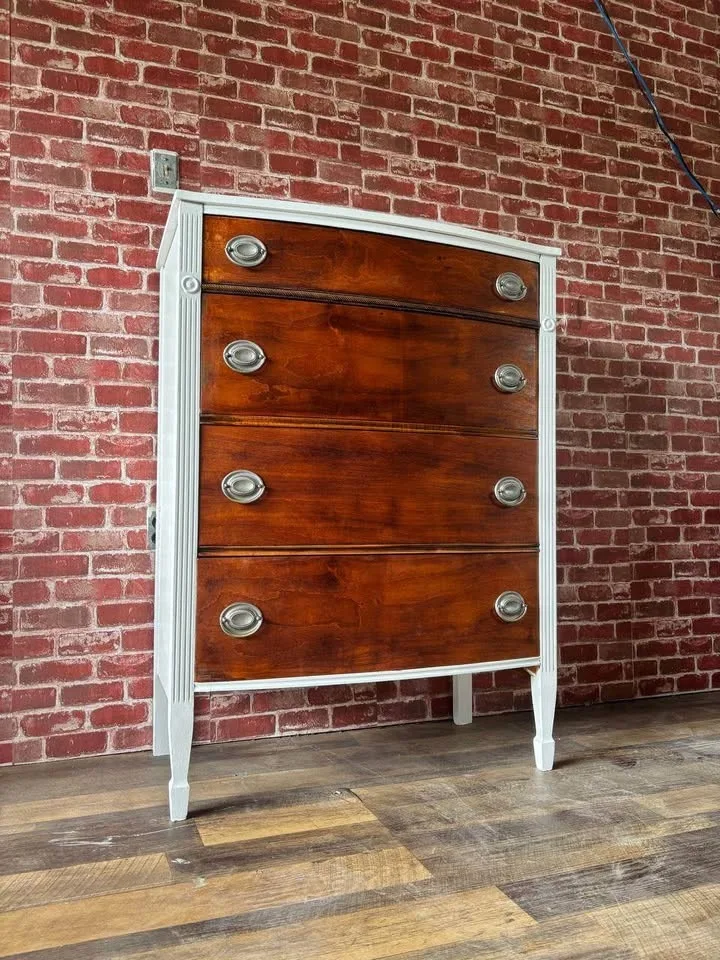 Vintage Bow-Front Dresser – Solid Wood, Stunning Curved Front, R image indicator(4)