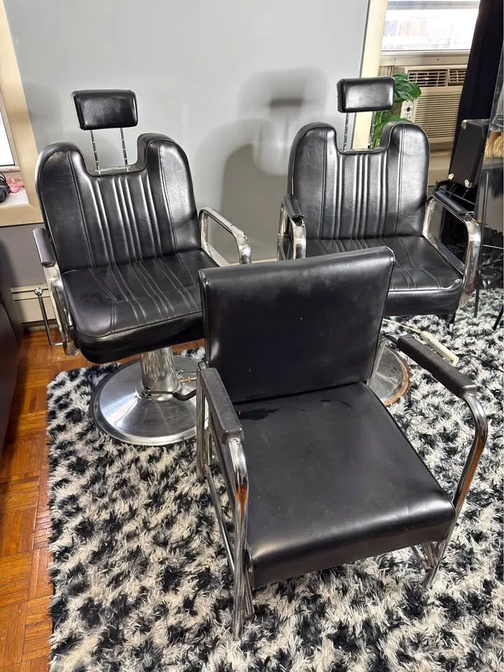 Black Barber Chairs Lot of 3