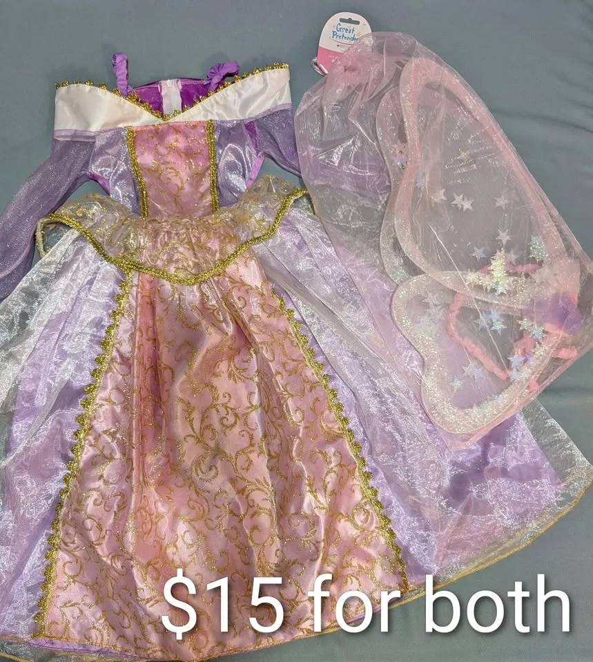 Girl's Costume Fairy Wings and Fancy Dress for 3-5 year old